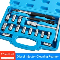 Kit de réparation de sièges de soupapes et d'injecteurs diesel automobile, outil de dégrossissage, 17 pièces, en boîte, pour usage en atelier