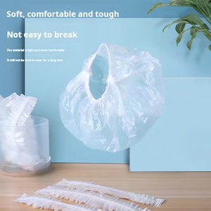 Bonnet de douche jetable imperméable pour femme, élastique et doux, pour la coloration des cheveux à domicile, en plastique, protection pour la tête - Product Image 2