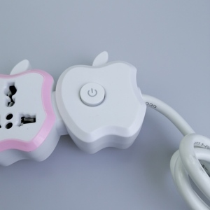 เต้ารับอเนกประสงค์รูปทรงแอปเปิ้ลสีชมพูใหม่ พร้อมช่องเสียบ USB รุ่นปี 2022 - Product Image 4