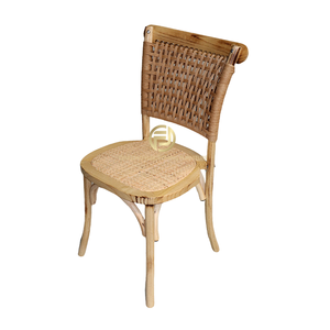 Chaise de salle à manger à dossier haut en <span class=keywords><strong>bois</strong></span> de canne, en rotin tressé, en chêne massif, style scandinave, pour la maison, le bureau, la salle de sport, les mariages, les événements, vintage - Product Image 1