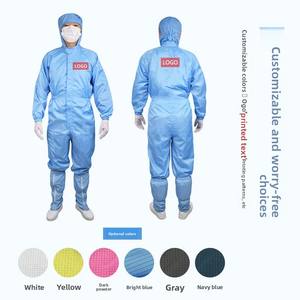 من المصنع مباشرة 5 شريط شبكة بوليستر ملابس <span class=keywords><strong>Esd</strong></span>-زي موحد مقاوم للاستاتيكيه لغرف التنظيف _ مختبر _ ورشة عمل مع غطاء رأس - Product Image 4