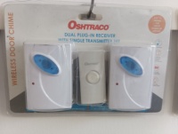 Sonnette de porte sans fil 1 bouton 2 sonneries