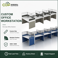 Postes de travail en aluminium et verre pour centre d'appels, cloisons de bureau pour 1, 2, 4, 6 ou 8 personnes