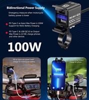 Chargeur USB étanche pour moto Kewig ODM, adaptateur USB SAE pour GPS, smartphone, appareil photo, 100W PD Type C QC 3.0, charge bidirectionnelle