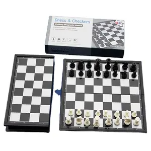 旅行磁性象棋和跳棋套装与国王高2.5英寸