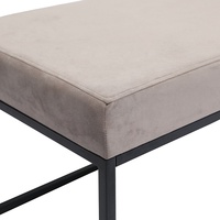 Chaise de salon moderne, 1 pièce, avec Base en métal, banc avec rembourrage en velours bleu