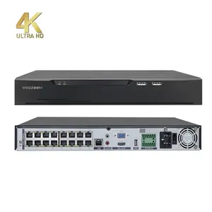 4K UItral HD reconnaissance faciale 16 canaux enregistreur vidéo réseau intelligent p2p H.265 8MP NVR support 2 SATA HDD 16ch poe nvr