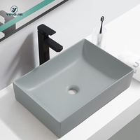 Italie design lavabo rectangle bassin en céramique noir navire salle de bain comptoir bassin en marbre avec CUPC yingjie