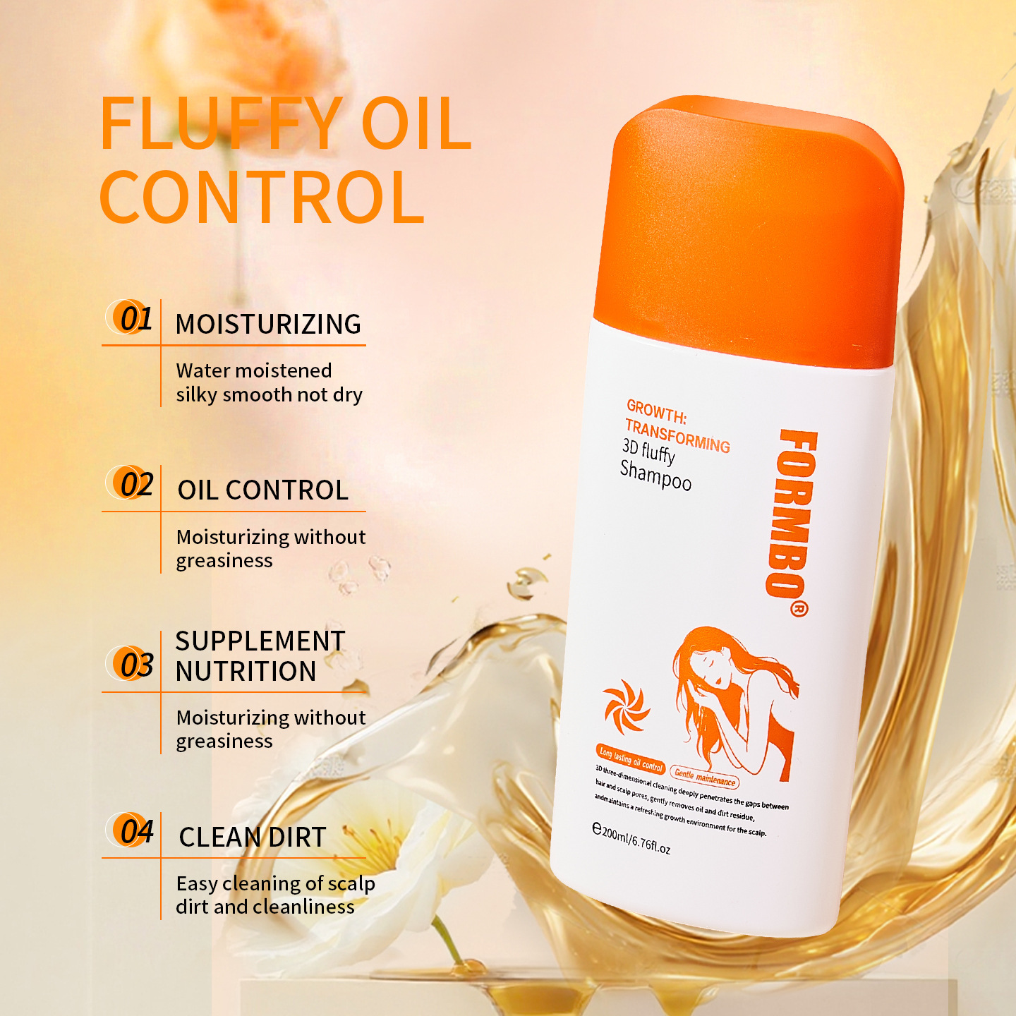 Manufacturer Custom Logo OEM ODM 3D Fluffy Oil Control Shampoo Deep Cleansing Scalp Care Private Label Wholesale