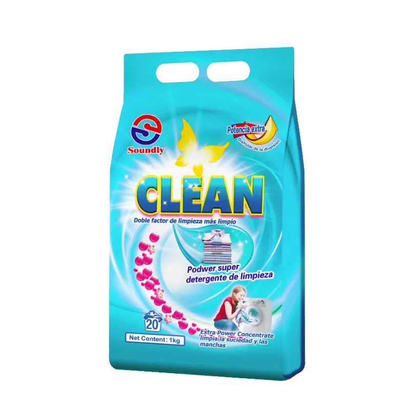 Wholesale Factory price Detergent Washing Laundry Soap Powder 1kg packing