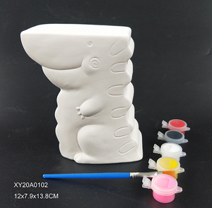 돼지 저금통 키트 페인트 나만의 돼지 저금통, 소녀와 소년을 위한 재미있는 공예 키트, 초벌구이 흰색 올빼미 모양 돼지 저금통 DIY - Product Image 3