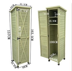 Moderno jardín al aire libre de madera esquina garaje herramienta estrecho gabinete de almacenamiento fino impermeable con puerta para <span class=keywords><strong>patio</strong></span> trasero jardín <span class=keywords><strong>Patio</strong></span> - Product Image 6