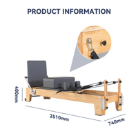 Machine de Pilates Reformer en bois de chêne Formfit, lit de Pilates multifonction, équipement de studio de Pilates écologique