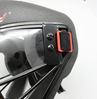 Masque de hockey sur gazon avec visière transparente et cage en acier, sangle de tête réglable, mousse à double densité, logo personnalisé