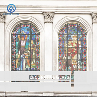 Vidriera tradicional circular de tamaño personalizado de vidrio de iglesia para uso exterior para aplicaciones industriales de Villa Farmhouse