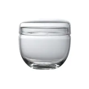 Mangkuk kaca kecil murah pabrik untuk makanan penutup puding mangkuk kaca Mini dengan tutup kaca