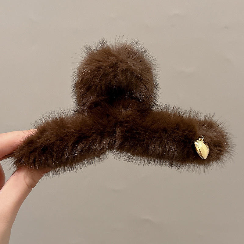 2 agarres de felpa marrón de 13 cm