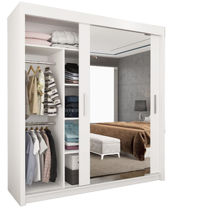 Armadio Moderno Autoportante con 2 e 3 Ante Scorrevoli a <span class=keywords><strong>Specchio</strong></span>, Costruzione in MDF per Camere da Letto - Trattamento Superficiale Opaco - Product Image 4