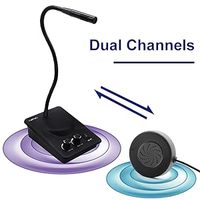 Freequeue 360 Interphone de comptoir bidirectionnel étanche en verre avec haut-parleur de 3W, couleur noir et argent