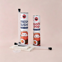 Tube à sushi personnalisé en papier écologique imprimé, emballage alimentaire de qualité supérieure avec tube de sauce pour sushi à faire soi-même
