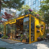 Conteneur d'expédition de luxe de 20 pieds et 40 pieds pour restaurant, bar, fast-food, stand de café modifié pour une utilisation à domicile dans un centre commercial ou un bureau