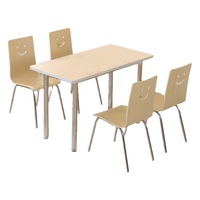 Ensemble table et chaises KFC 4 places, style split, moderne et minimaliste, en acier inoxydable, mobilier commercial pour restaurant