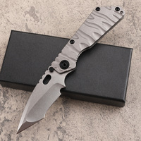 Trendiges D2-Stahl Klappmesser mit TC4 Titanlegierungsgriff EDC Outdoor-Campingmesser mit Keramikkugellager