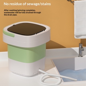 Lavadora Portátil Plegable <span class=keywords><strong>con</strong></span> Cesta de <span class=keywords><strong>Centrifugado</strong></span>, 3 Modos de Limpieza, Ideal para Ropa Pequeña - Product Image 3