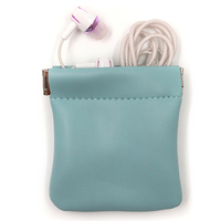 Porte-monnaie souple en cuir PU RTS, pochette à chapelet, petite pochette à bijoux, organiseur de bijoux, étui pour écouteurs, trousse à cosmétiques