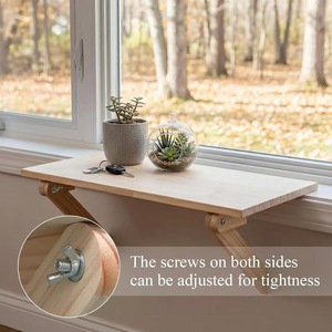 Étagère de rebord de fenêtre en bois massif, support mural simple pour plantes, présentoir - Product Image 4