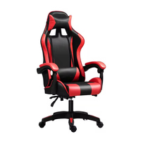 Chaise de jeu exécutive ergonomique en cuir avec support lombaire et accoudoirs réglables, design moderne