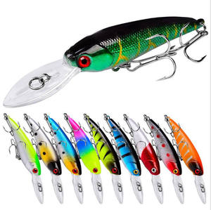 Leurre flottant crankbait 90 mm 8,3 g 10 couleurs avec hameçons triples oscillants pour la pêche au bar, au poisson-chat en rivière et en mer - Leurre minnow en ABS - Product Image 1