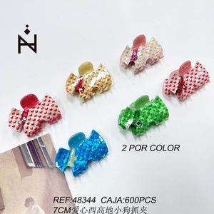 Fermaglio per capelli a forma di cuore con cucciolo di West Highland White Terrier, 7 cm, per ragazze - Product Image 3