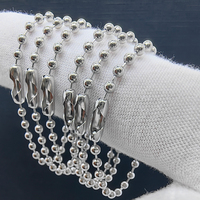 Chaîne à billes en laiton et acier inoxydable 2,4 mm à livraison rapide, chaîne courte à billes pour accessoires de vêtements DIY