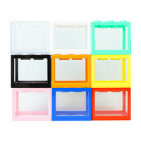 Mini aquarium créatif en blocs de construction - Plastique transparent, assemblage facile, aménagement paysager de bureau pour Betta et méduses