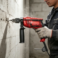 Vente d'usine L&P - Perceuse à percussion électrique mini 13 mm 450 W 0-3800 tr/min - Outils électriques - Ensemble de perceuses - Perceuse à percussion professionnelle