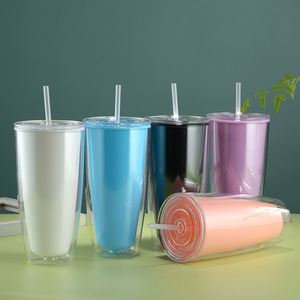 Gran oferta, plástico de doble capa, 760Ml, gran capacidad, fruta, alto valor de Color, Internet, celebridad, hombres y mujeres, taza de agua - Product Image 1