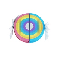 Boîte cadeau personnalisée en forme de demi-lune arc-en-ciel avec ruban, emballage en papier de luxe pour cadeau d'anniversaire, bonbons et bijoux, vente en gros