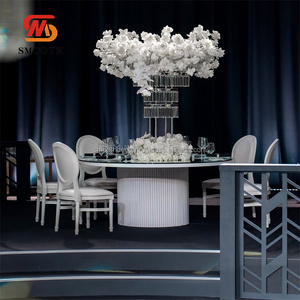 SMOOTH Gold Metal 4-Layer Crystal Acrylic Wedding Centerpiece Flower <b>Stand</b> with Mirror Design Custom Size - Product Image 4