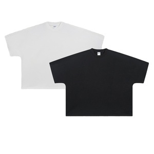 Custom Logo <b>Box</b> Tee Shirt Streetwear Oversize Blank Cropped Top TShirt Heavyweight Cotton <b>Drop</b> Shoulder Boxy Fit T-Shirt for Men - Product Image 1