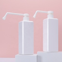 Bouteilles de détergent liquide HDPE 500 ml, format spray, carrées, en plastique blanc, plates et rectangulaires, vides, pour le nettoyage.