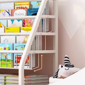 Childrens Bookshelf Metal 33x15x85cm Five Layers Standing Type Storage Organizer For Bedroom Toy Shelf With Bins - Product Image 4