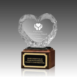 Trofeo a Forma di Cuore in Cristallo K9 Texturizzato, Premio per Donazioni Benefiche, Regalo Aziendale per Team - Product Image 2