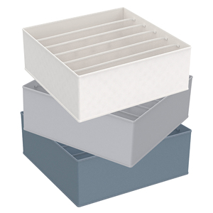 Organisateur de sous-vêtements en tissu à 6 compartiments avec panneau rigide de 2,0 mm - Séparateur de chaussettes et de culottes en non-tissé inodore pour armoire - Product Image 1