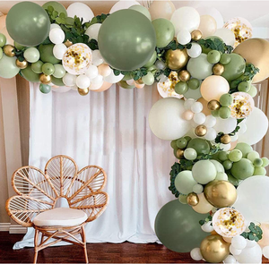 Kit d'arche de ballons en latex vert menthe et blanc métallisé avec confettis, pour Jungle Safari, <span class=keywords><strong>WILD</strong></span> ONE, Anniversaire, Fête des Mères, Mariage, Événement - Product Image 4