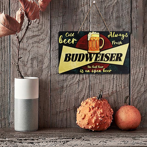 In stock: Vintage wooden bar welcome sign, doorplate, American-style bar entrance wall <b>decoration</b>. - Product Image 5