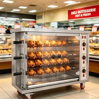 Machine à rôtir le poulet, four à rôtisserie au gaz commercial, 6 étages, grill en acier inoxydable