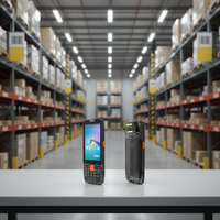 Terminal de Recopilación de Datos Móvil Resistente con Escáner de Código de Barras 2D, Android 13, Pantalla de 4 Pulgadas, 4GB, Bluetooth, con Base