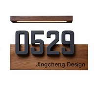 Plaque de porte décorative moderne en bois pour numéro de maison, modèle JC-LM244, personnalisable, pour entrée de maison - Grande Vente