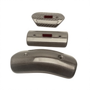 Bouclier thermique d'échappement en fibre de carbone pour moto, 51 mm, résistant aux hautes températures, avec couvercle de fixation - Product Image 2